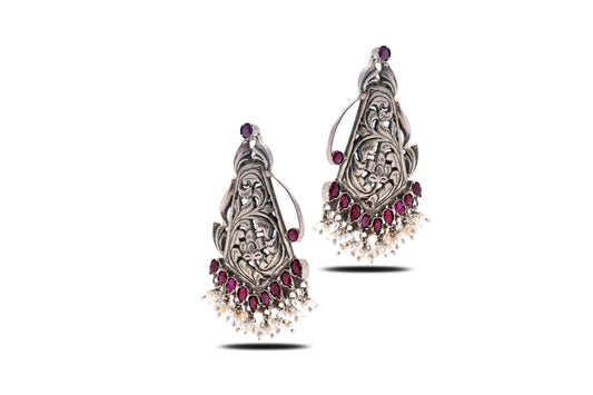 925 Silver Stunning kundan Earring image 2