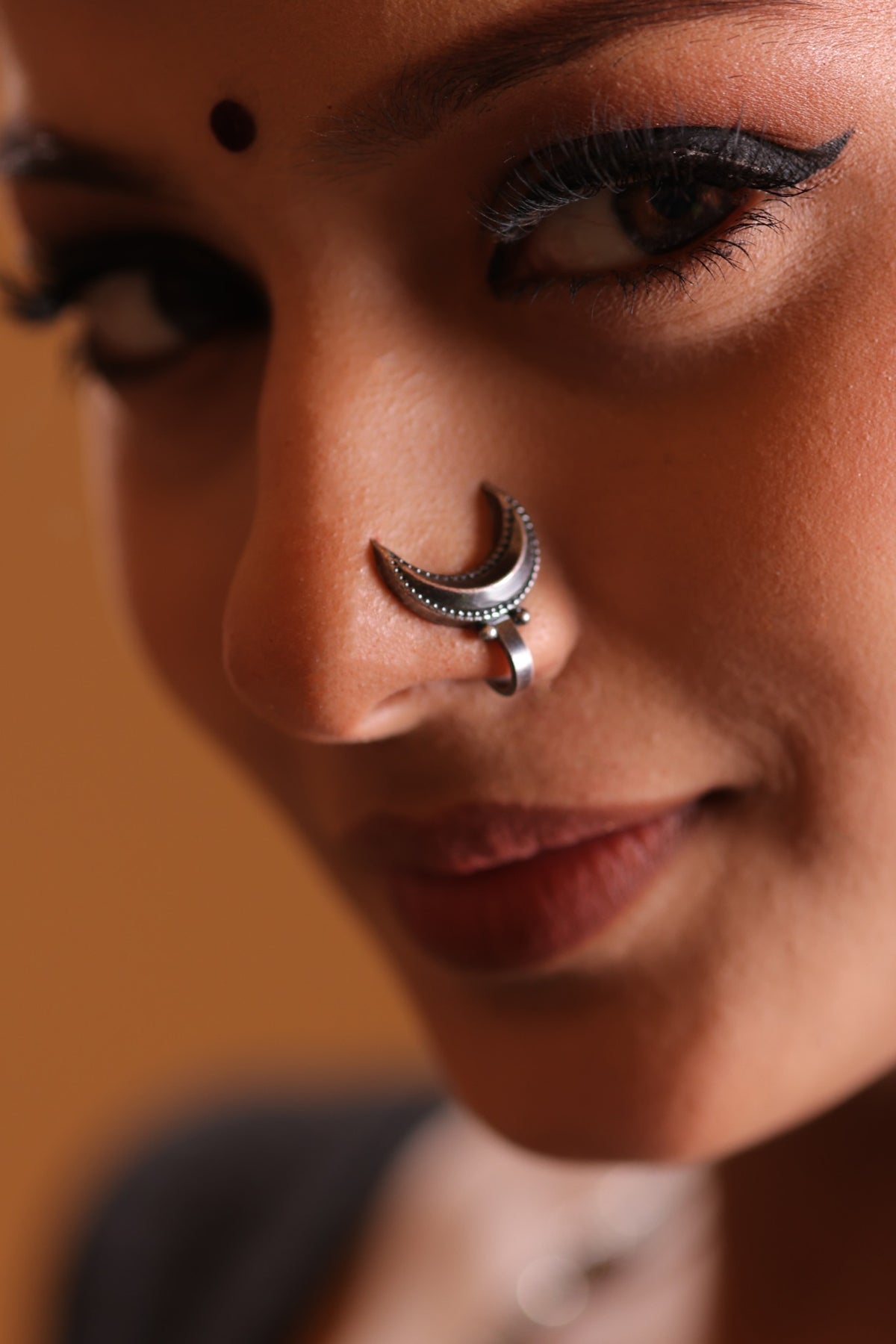 925 Silver Crescent Nose Pin