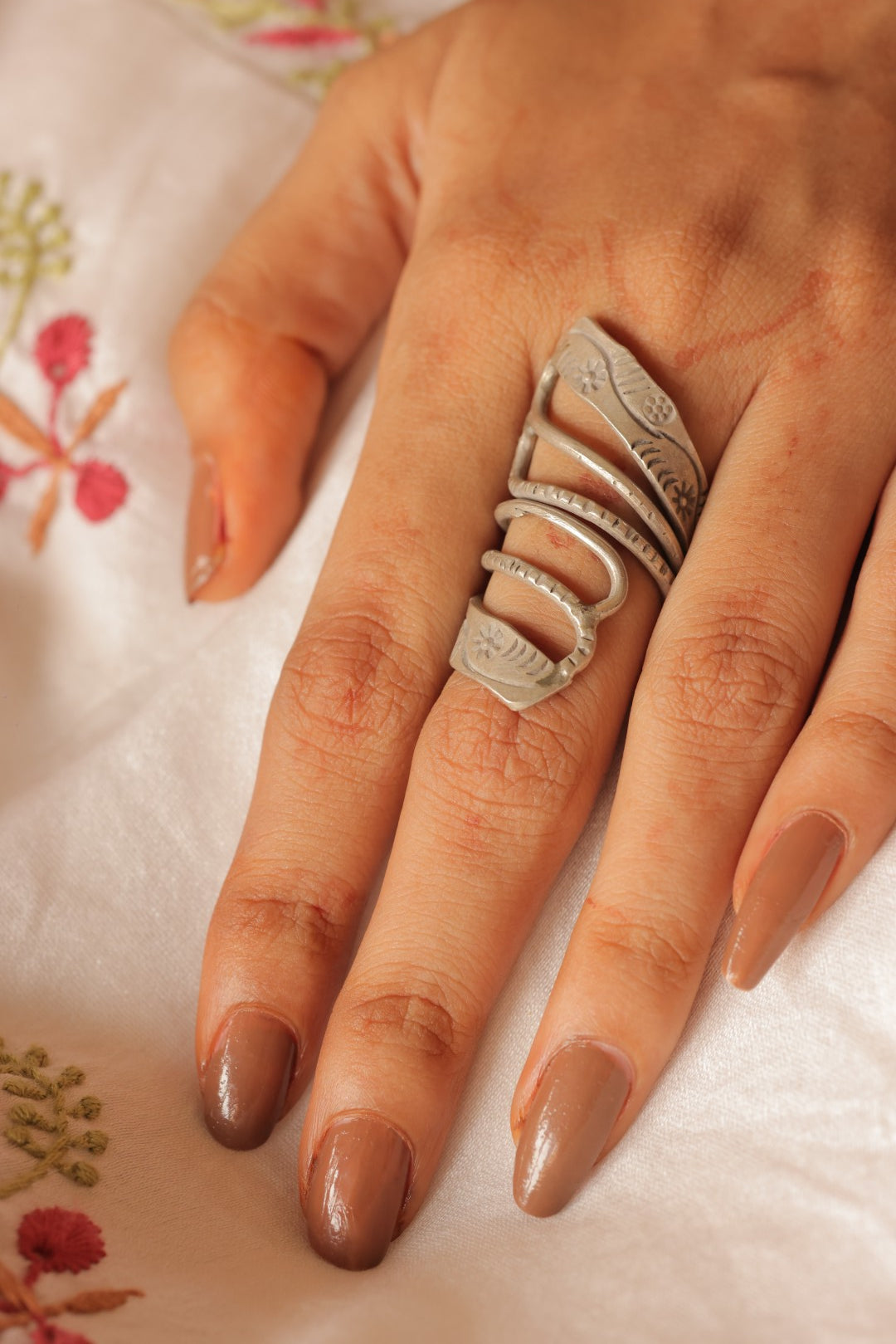 925 Silver Spiral Multi-Band Statement Ring