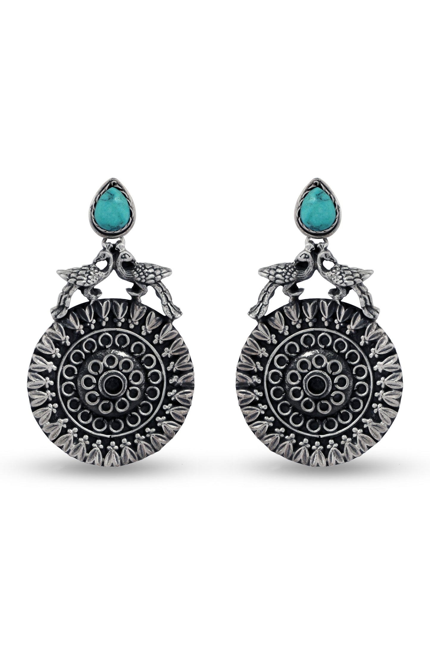 Peacock Design Silver Earring image 0