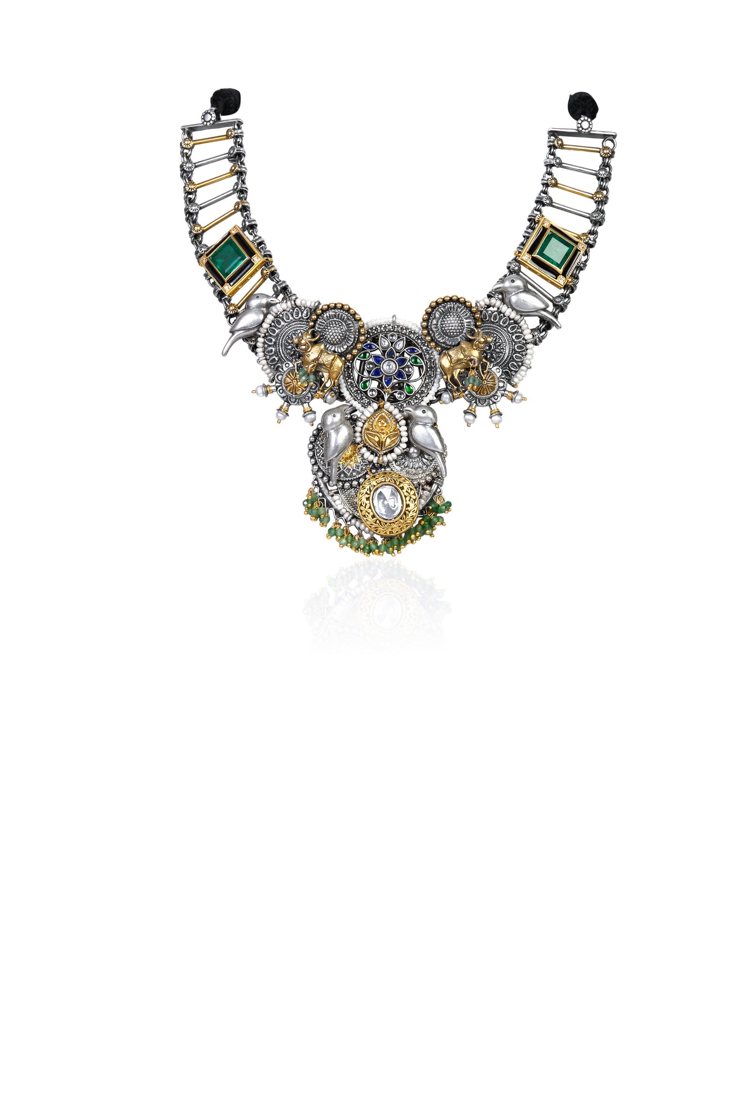 Gold Plated Animal Motif Statement Necklace
