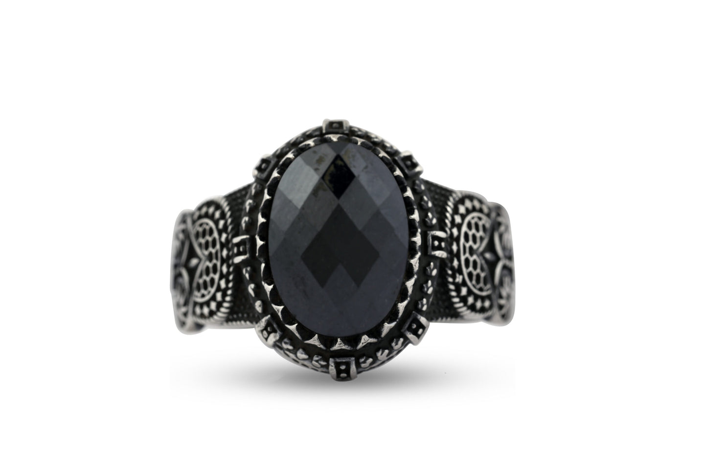 Black Hematite Silver Ring image 0