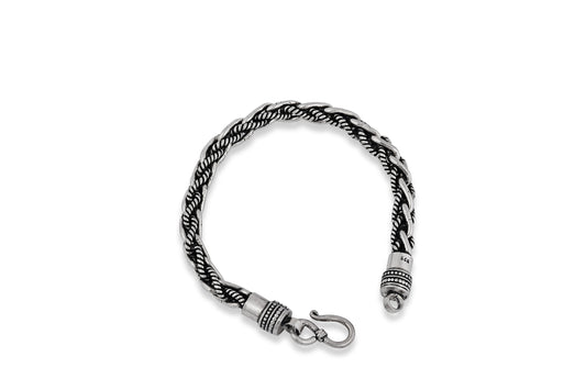 Round Silver Weave Bracelet image 1