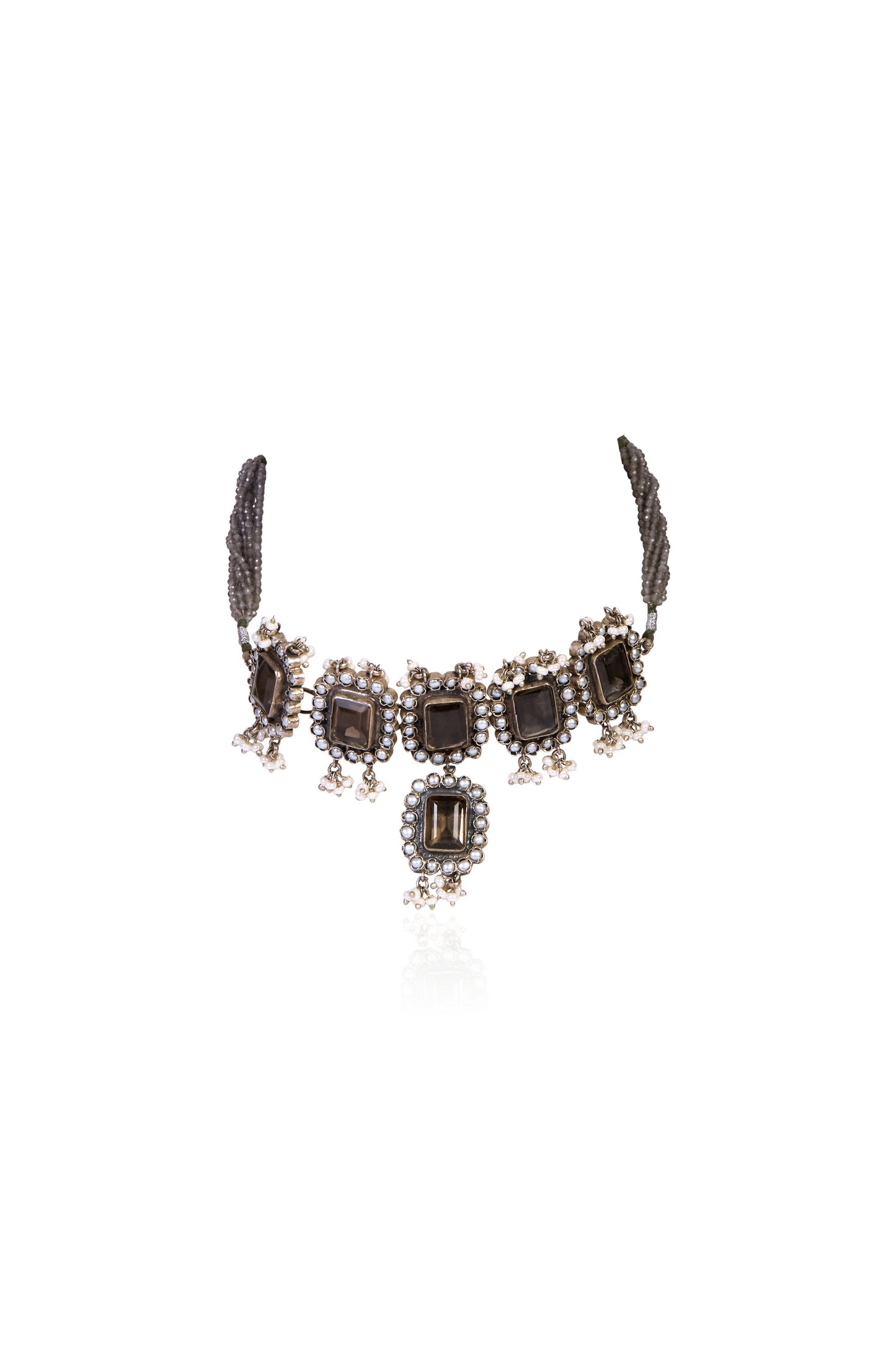 Black Onyx Choker with Pearl Drops