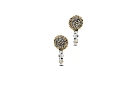 92.5 Silver Antique Earrings With Golden Fusion image 2