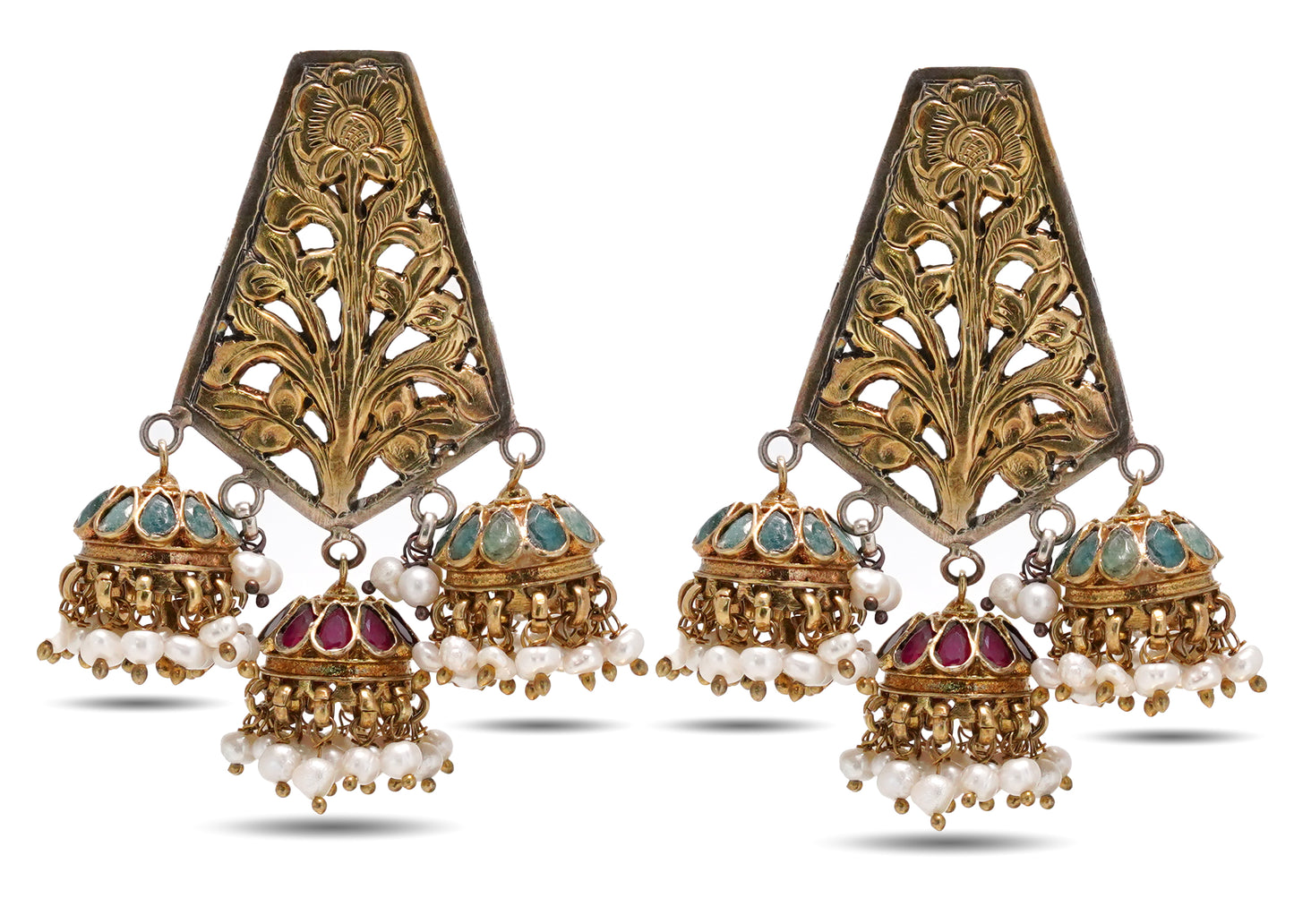 925 Silver Gold Plated Jhumki Earring image 0