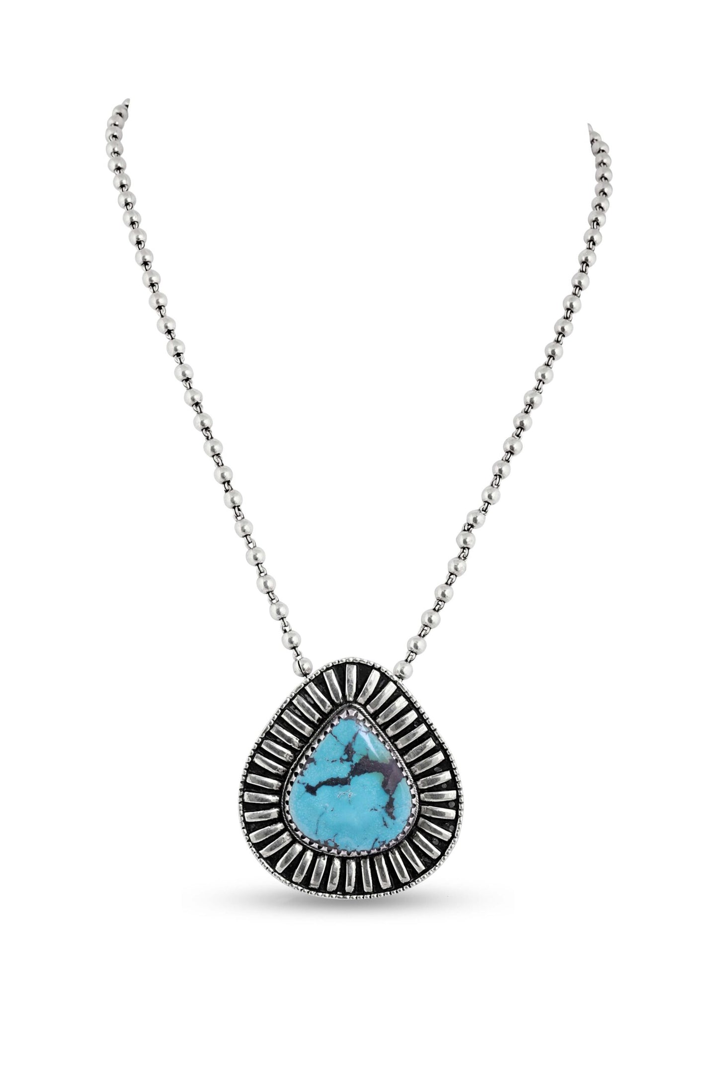 Preciously Mine Sterling Silver Turquoise Boho Necklace image 1