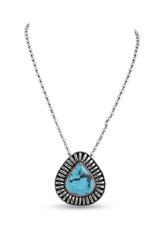Preciously Mine Sterling Silver Turquoise Boho Necklace image 1