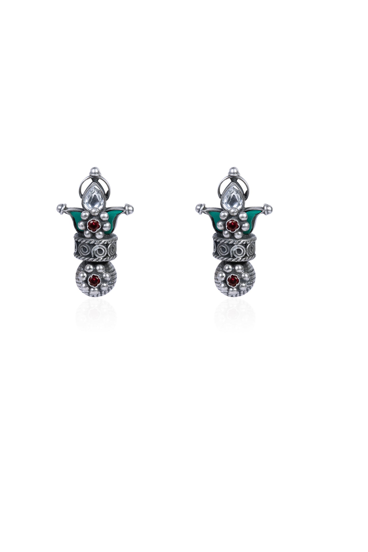Ethnic Inspired 925 Silver Stud Earrings