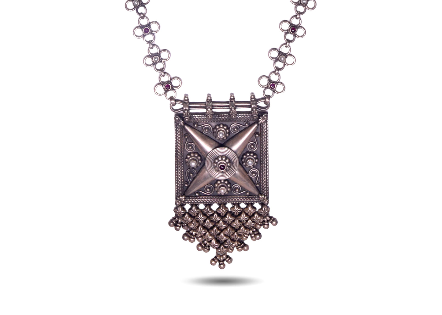 925 Silver Oxidized Look Long Necklace image 1
