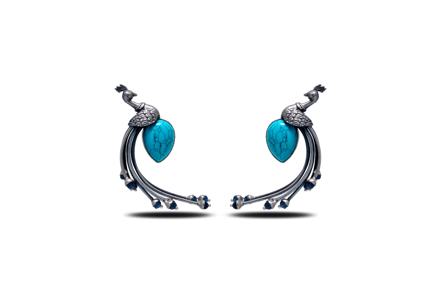 925 Silver Peacock Beauty Studs image 0