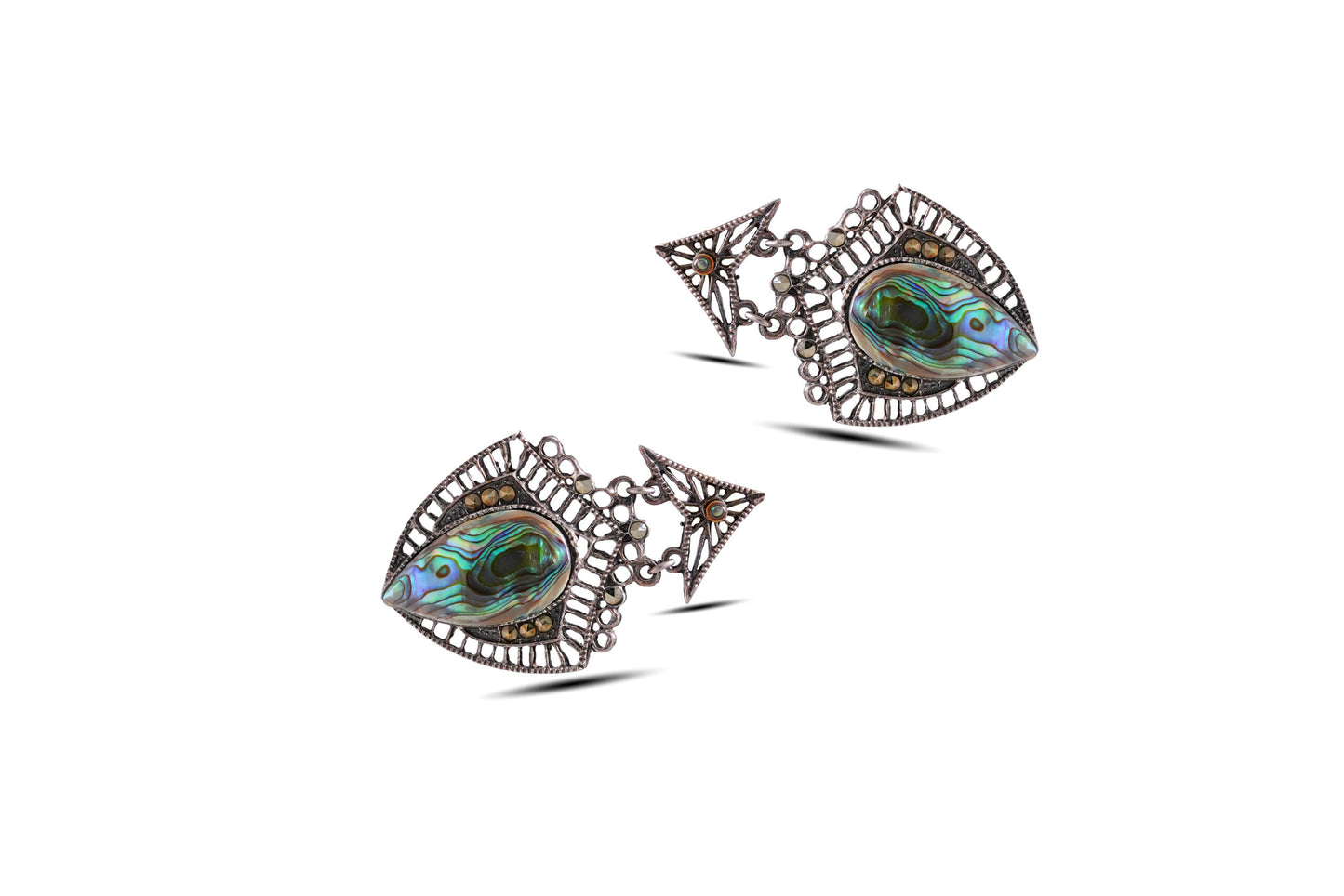 925 Silver Abalone shell Gemstone Earring image 2