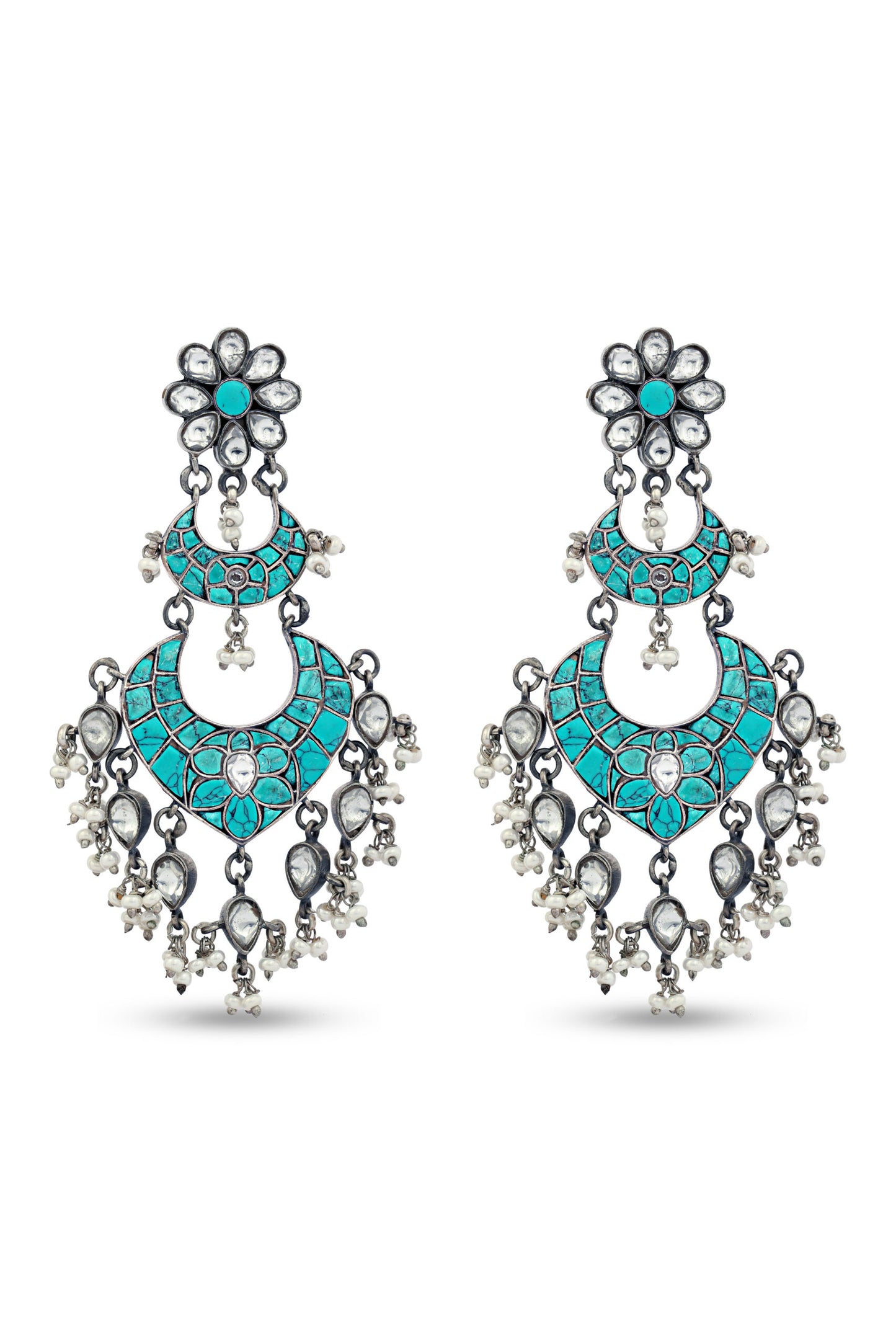 Silver 925 Tibetan Turquoise Earring image 0