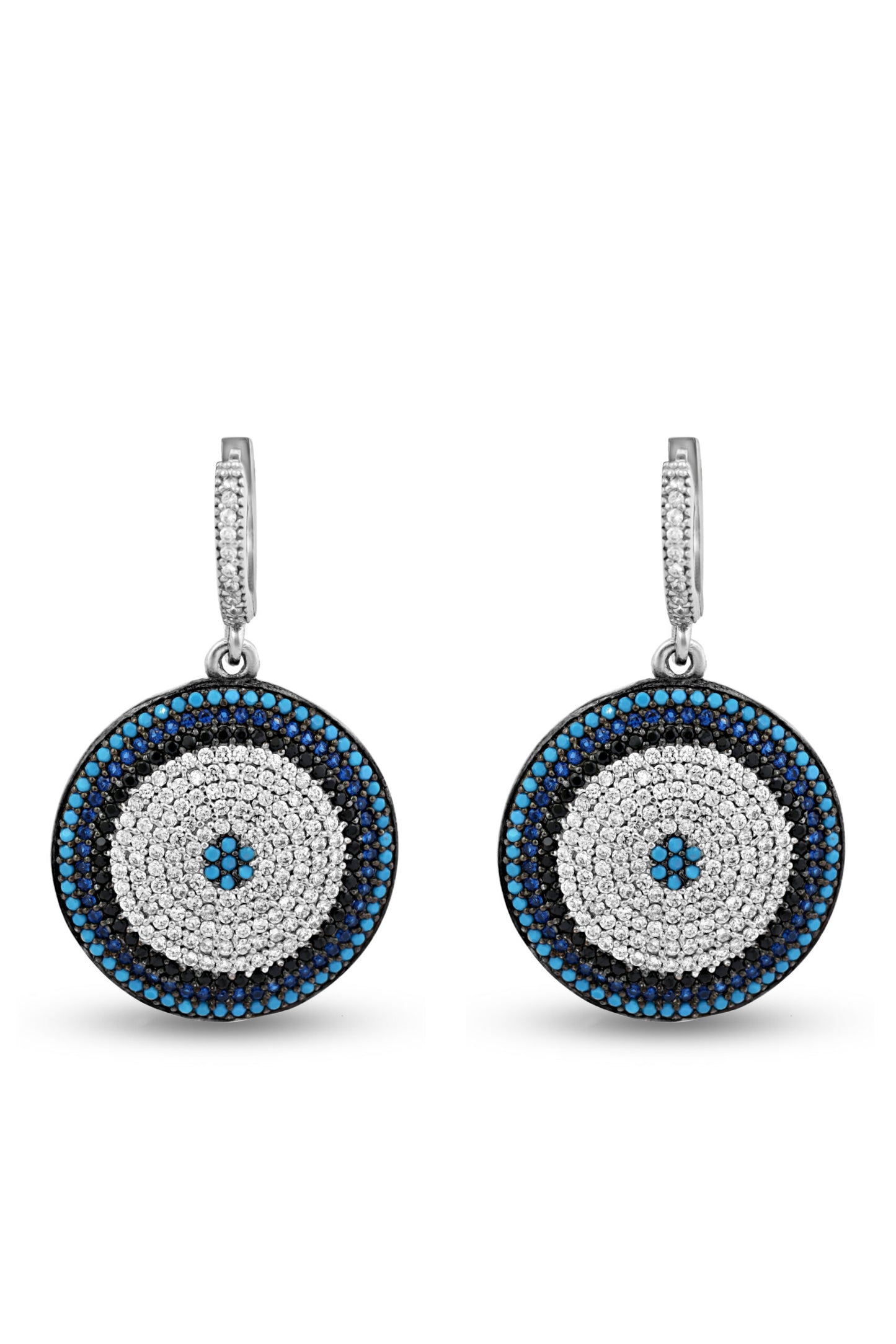 Silver Evil Eye Earrings image 0