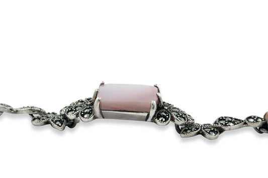 Pastel Pink Sterling Silver Bracelet image 1