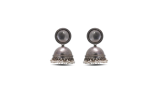 925 Silver Oxidized Jhumki Earring image 2