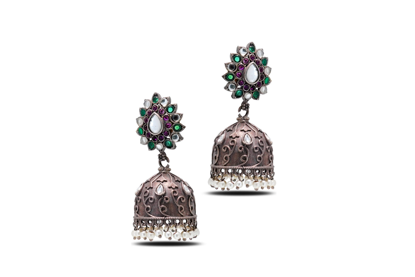 925 Silver Vintage Charm Earrings image 2