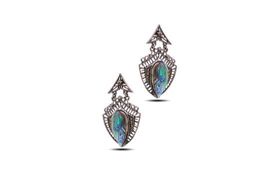925 Silver Abalone shell Gemstone Earring image 1