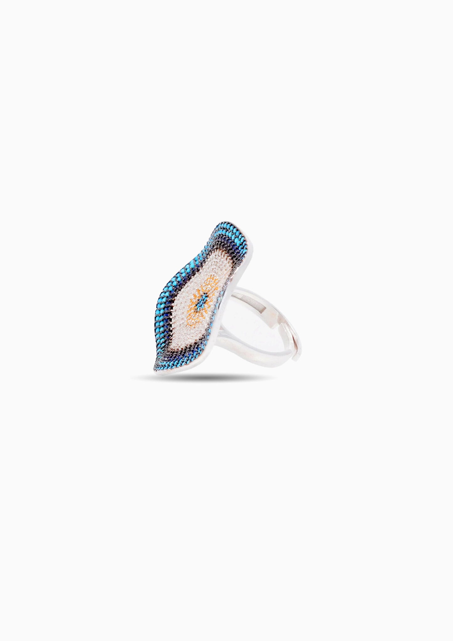 925 Silver Modern Evil Eye Ring image 1
