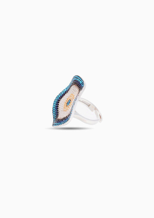 925 Silver Modern Evil Eye Ring image 1