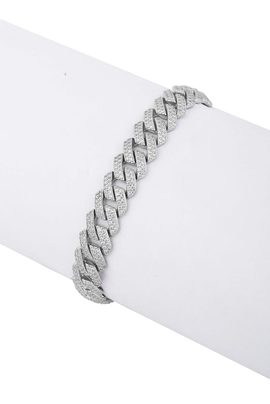 Moissanite Prong Cuban Chain Hip Hop Bracelet image 1