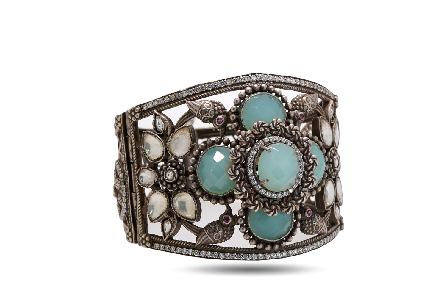 92.5 Silver Classic Mint Jewel Bracelet image 1