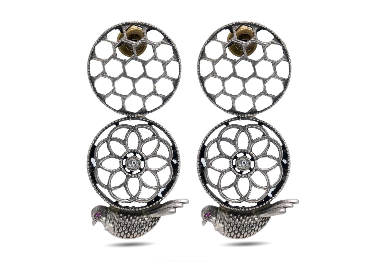 925 Silver Oxidised Look Earring image 1