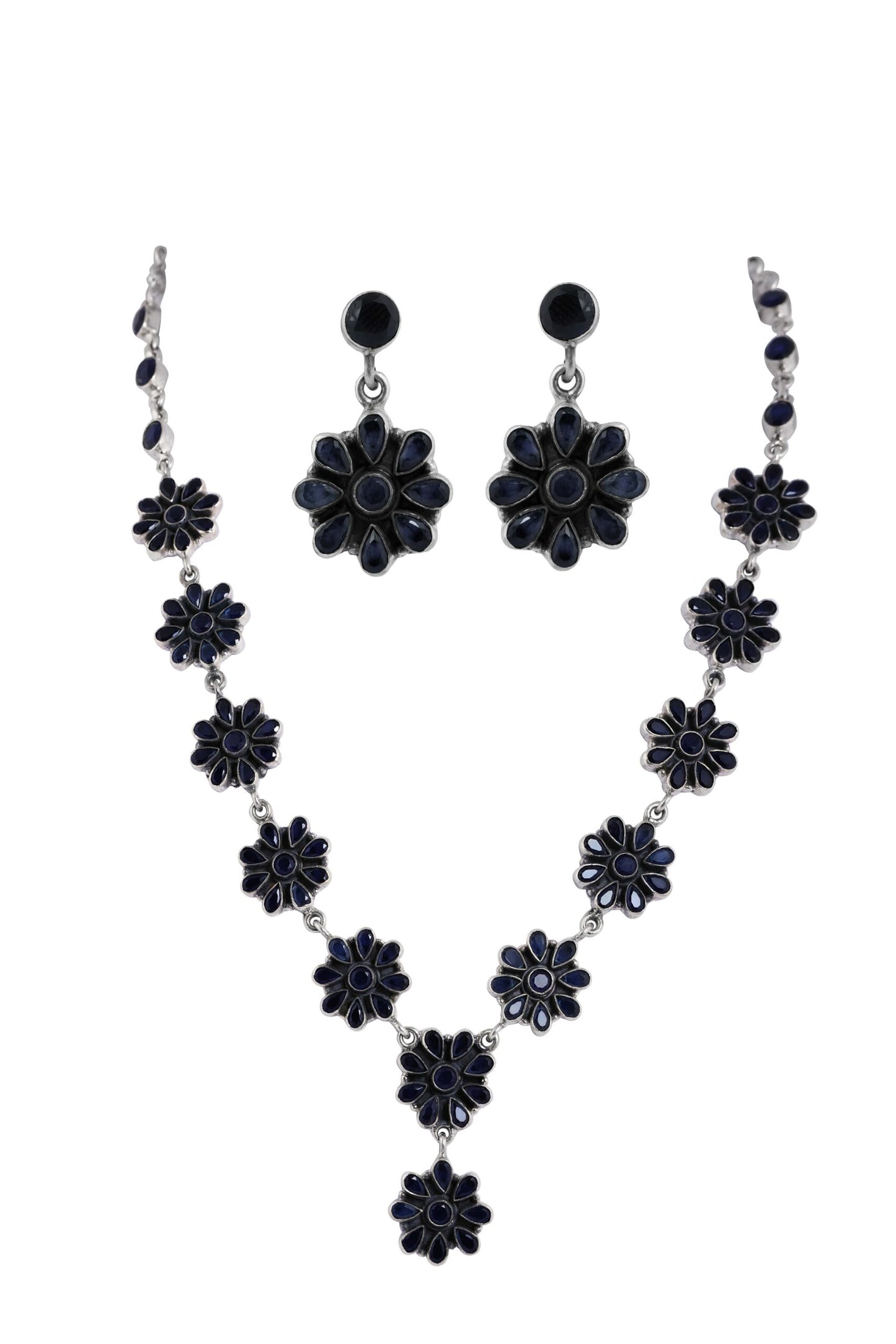Flowering Feature Black Necklace Set image 0