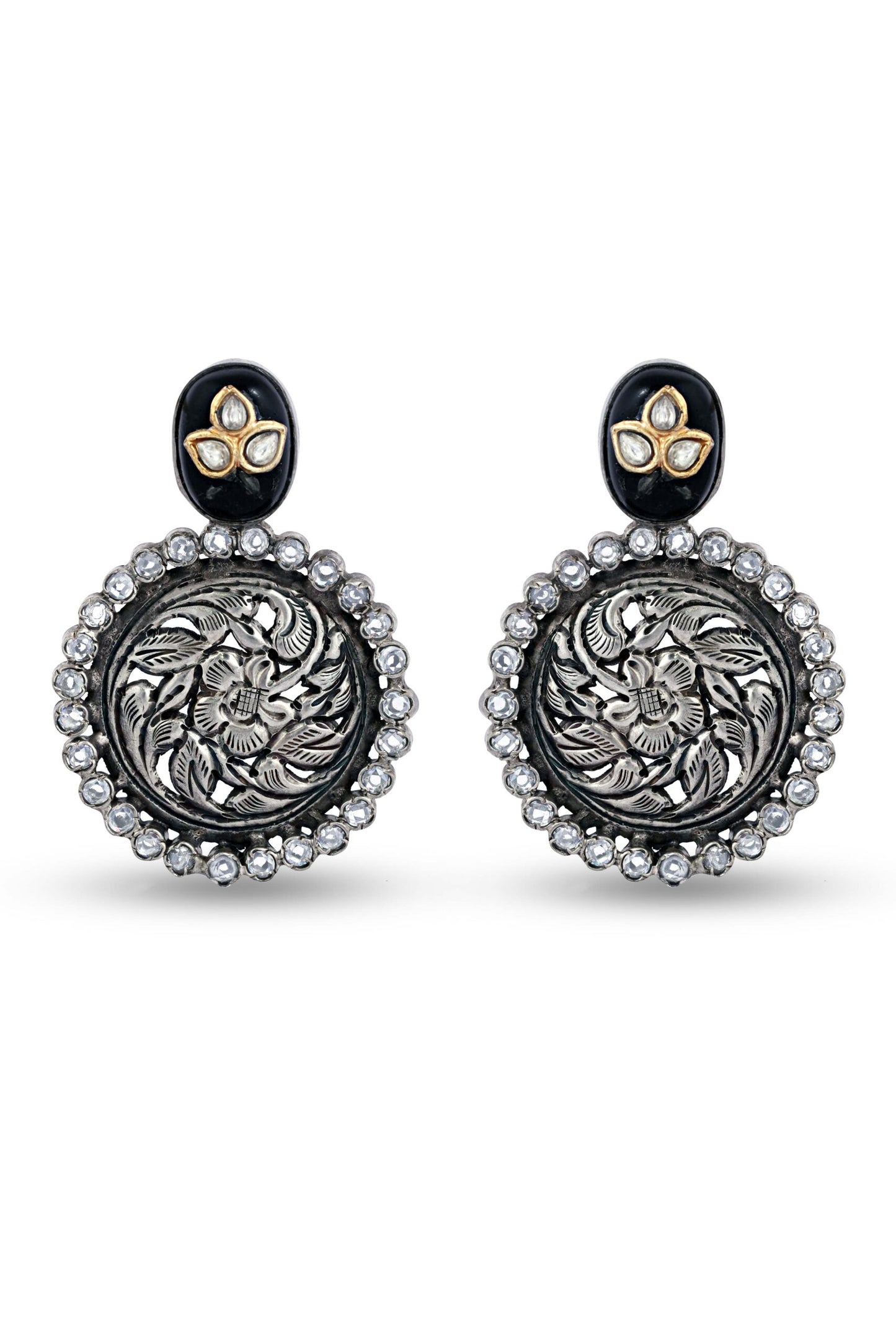 Floral Design Silver Earring image 0
