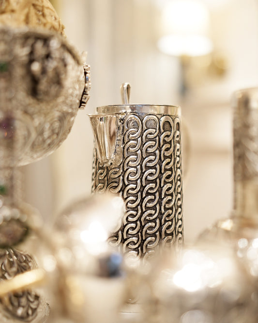 925 silver Chain Pattern Jug & Glasses Set