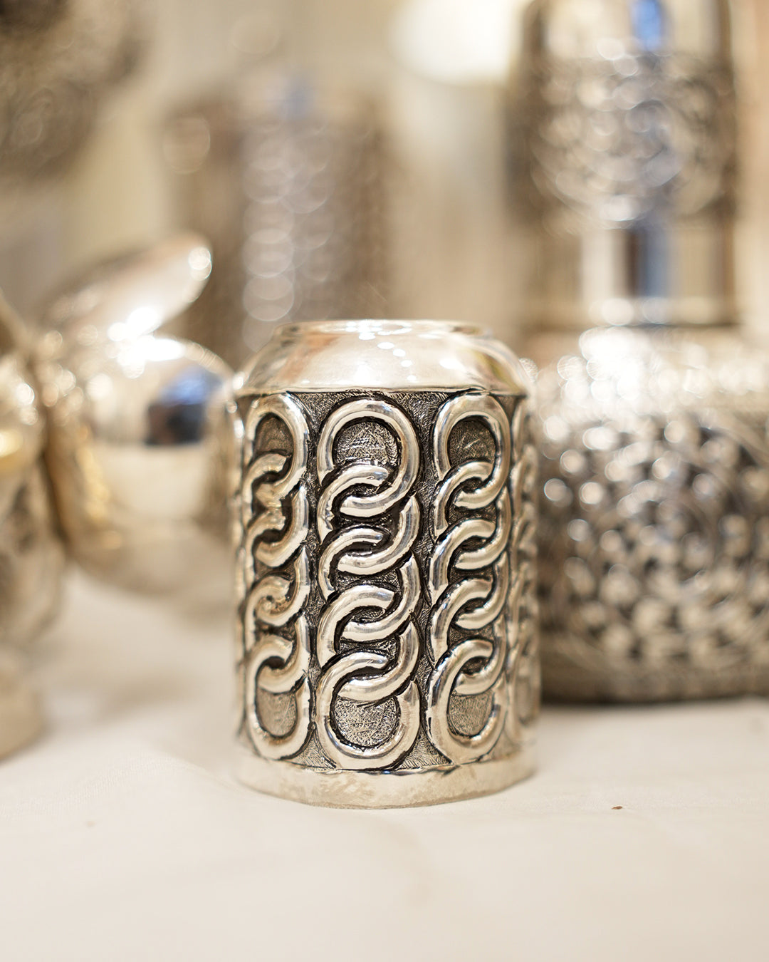 925 silver Chain Pattern Jug & Glasses Set