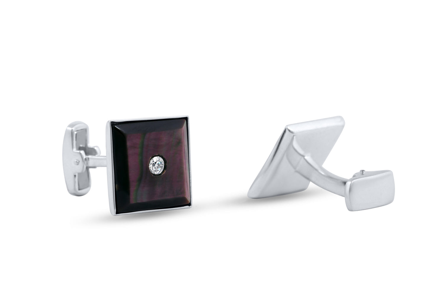 Tripin Silver and Wine Metal Cufflinks image 2