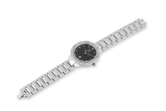 Rhinestone Decor Silver Wristwatch image 1