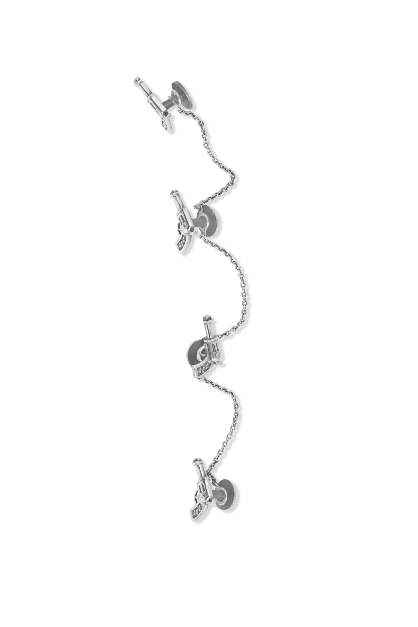 Sterling Silver Pistol Design Kurta Button image 1