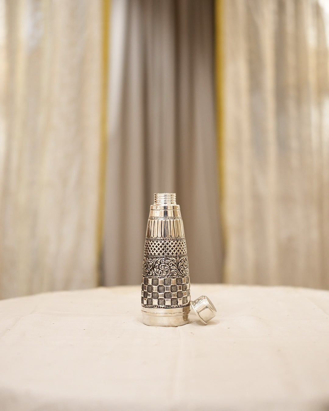 925 silver Designer Check Pattern Water Bottle