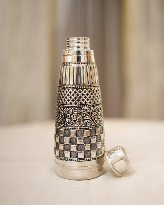925 silver Designer Check Pattern Water Bottle