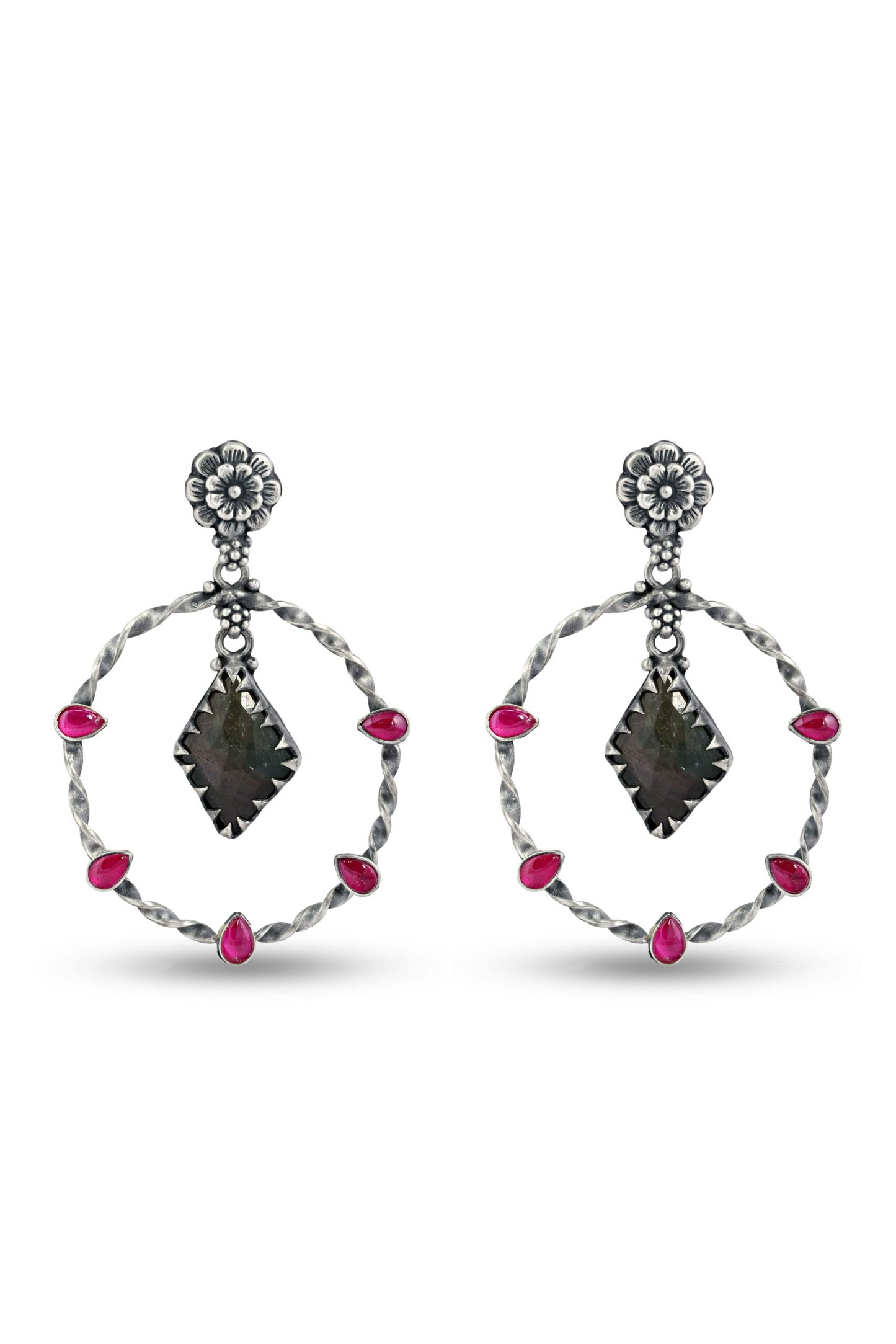 Pink Stone Sterling Silver Set image 2