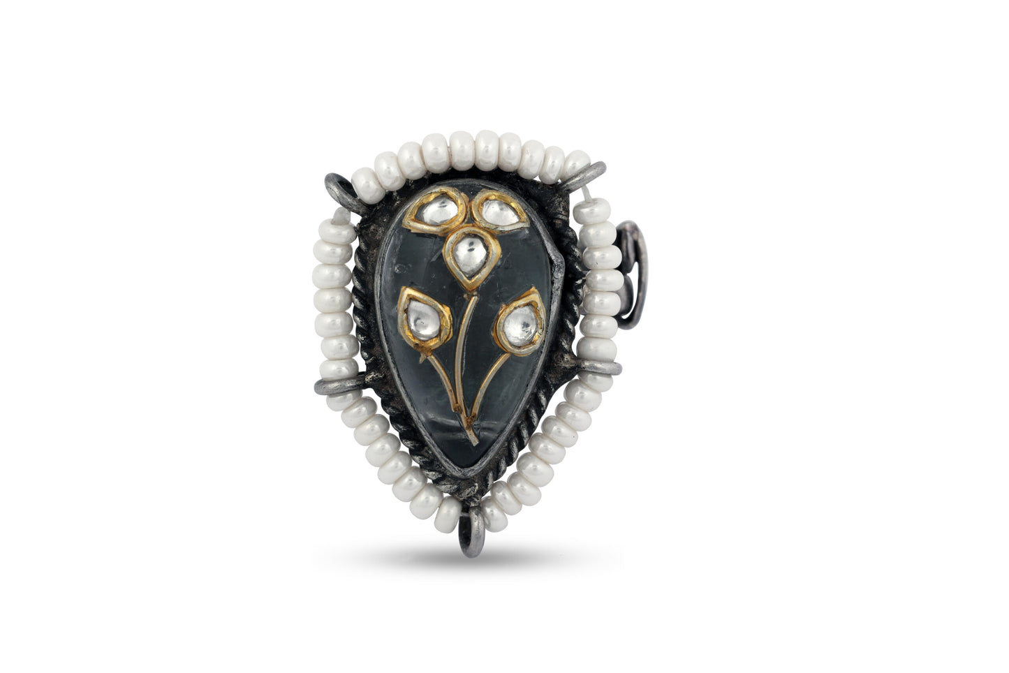 Silver Adjustable Oxidized Ring image 0