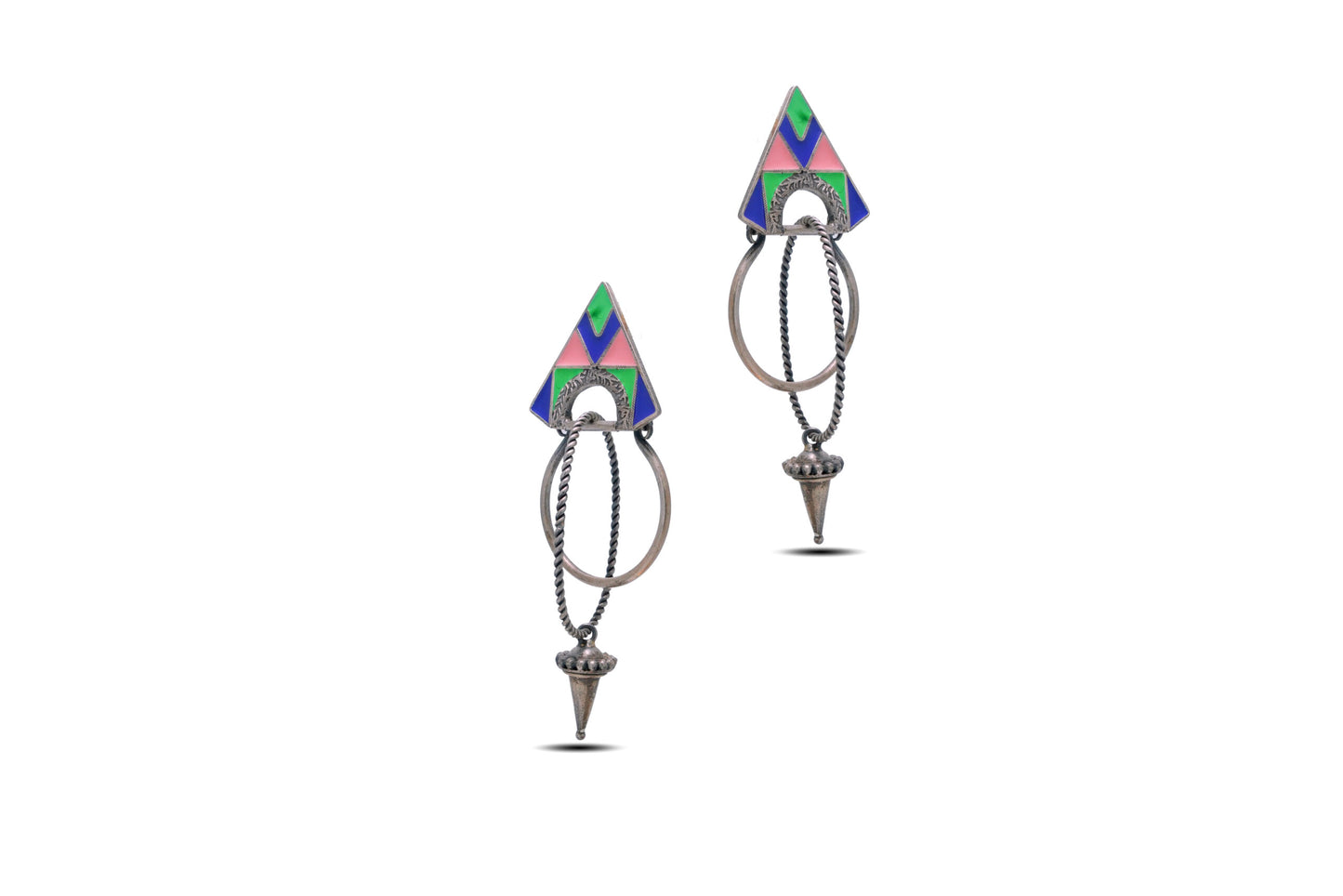 925 Silver Multi Colored Earring image 1