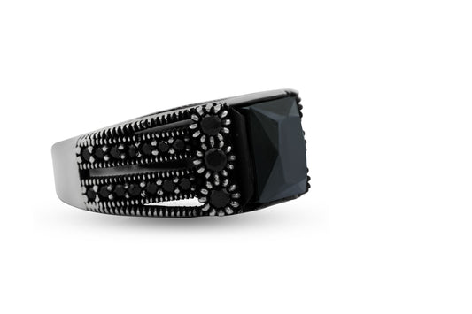 Black Zircon Stone Sterling Silver 925 image 1