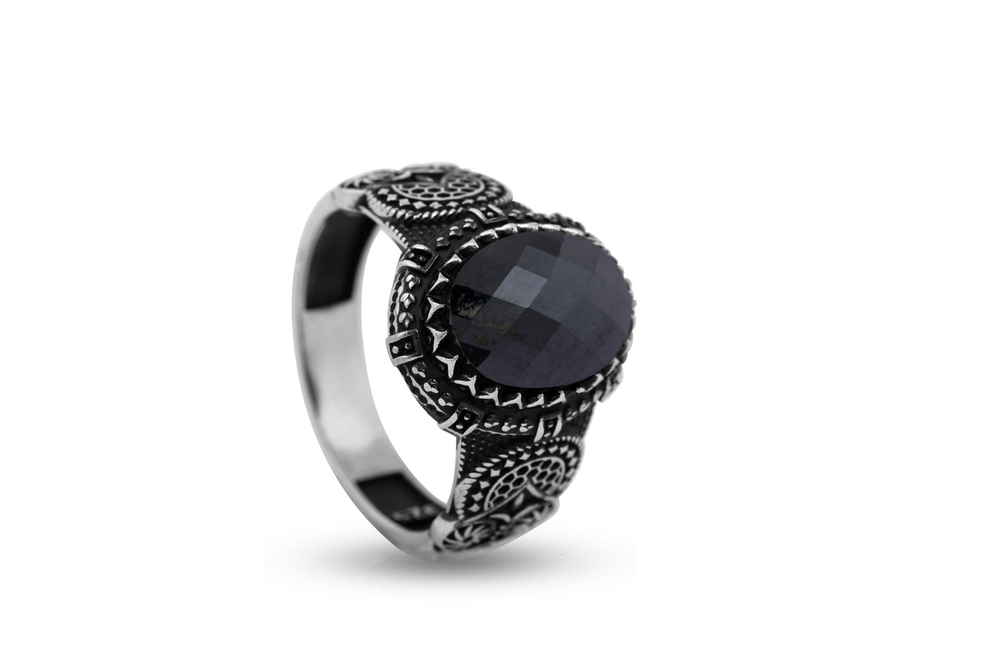 Black Hematite Silver Ring image 2