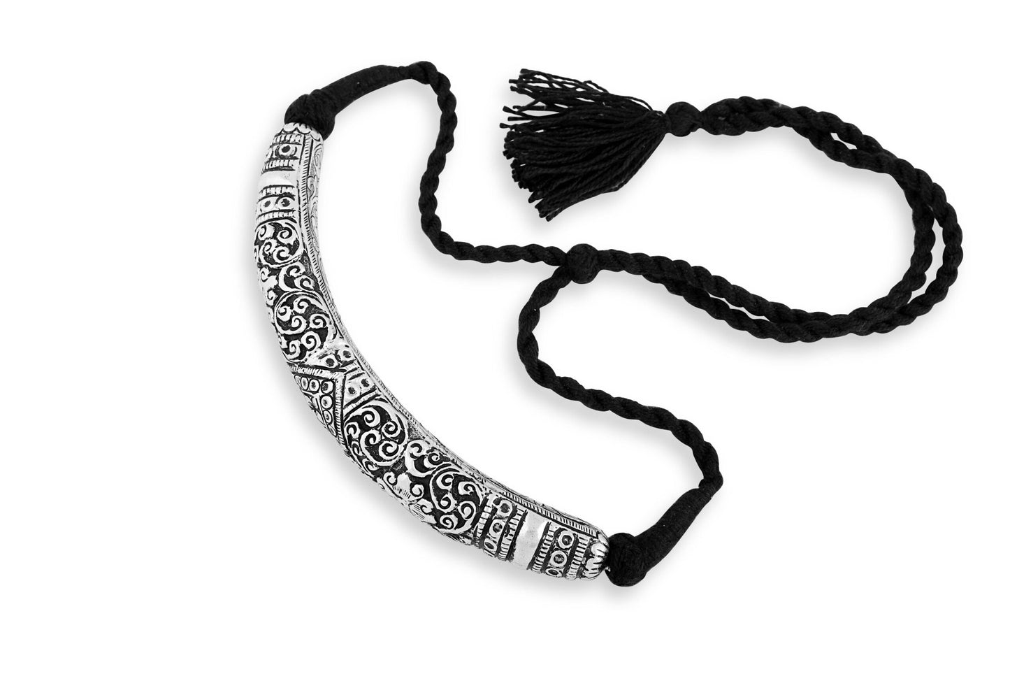 925 Solid Sterling Silver Dori Choker Necklace, Chitai Handicraft Design image 2