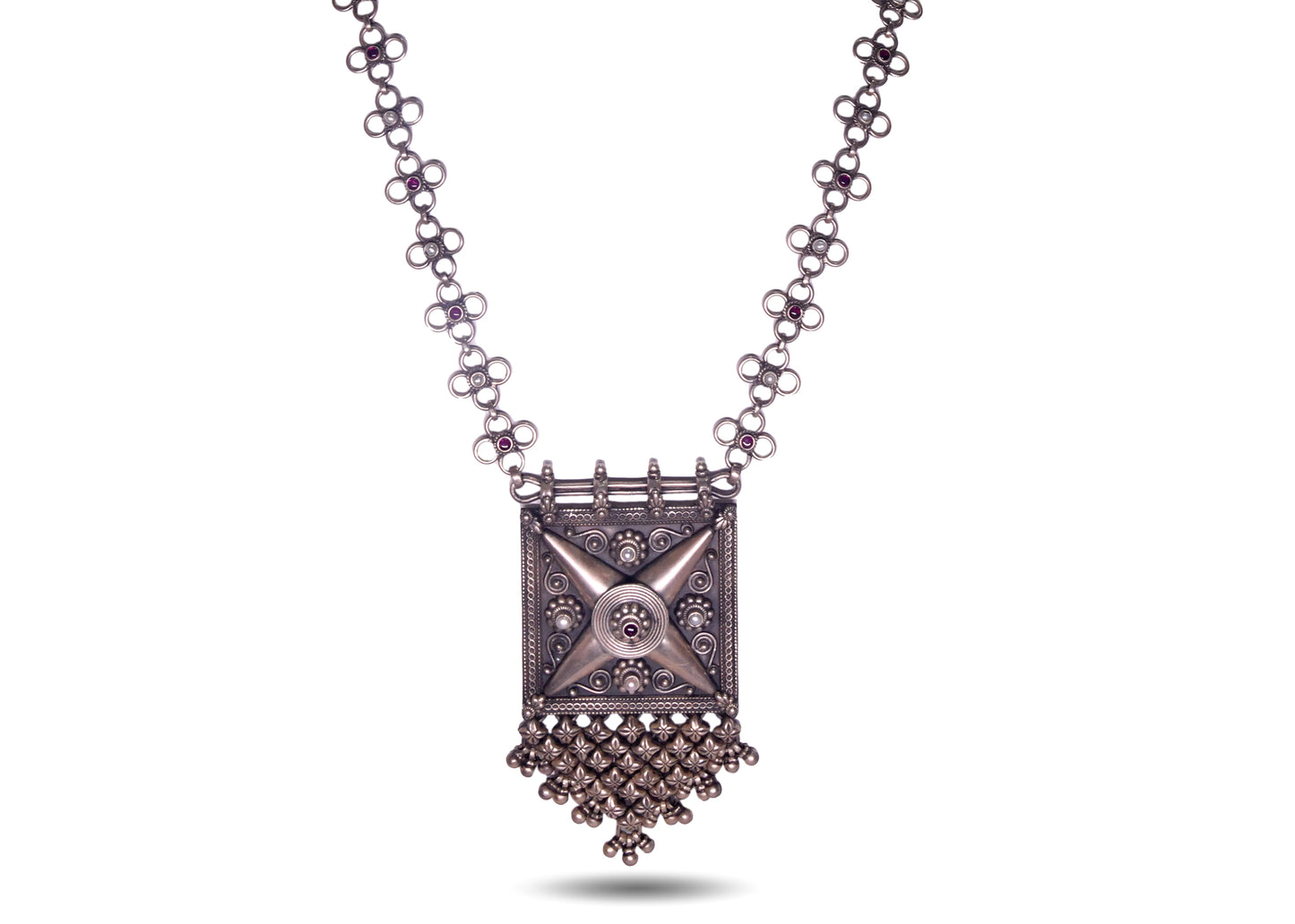 925 Silver Oxidized Look Long Necklace image 0