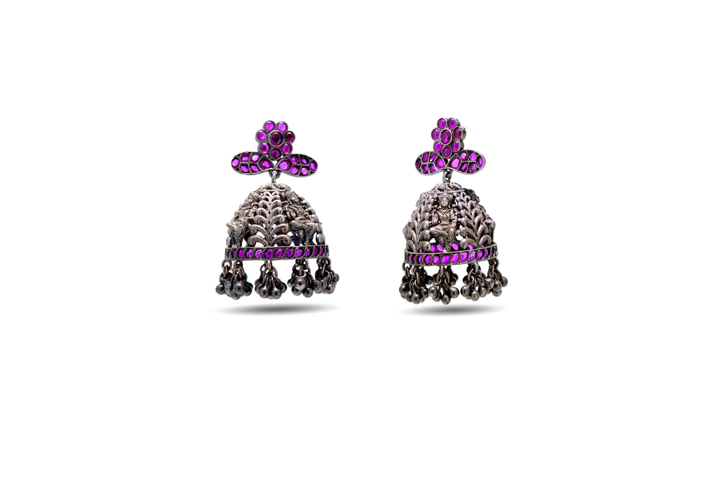 92.5 SILVER TEMPLE EARRING image 0
