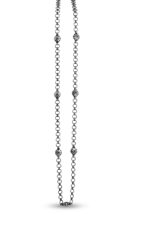Silver 925 Bridget Chain Link Long Necklace image 1