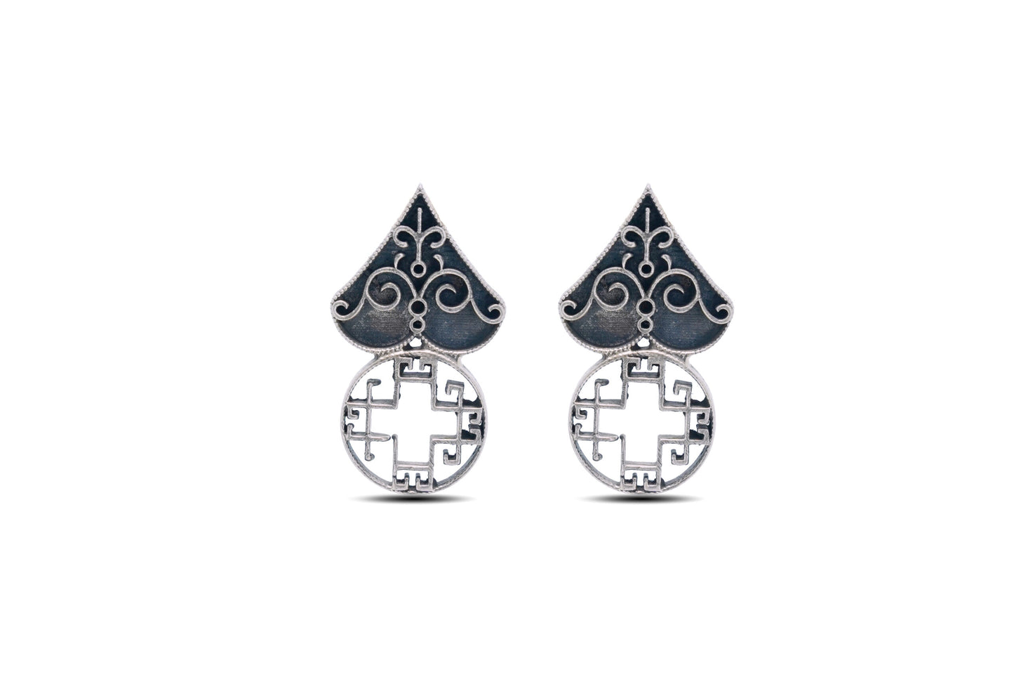 925 Silver Oxidized Stud Earring image 0