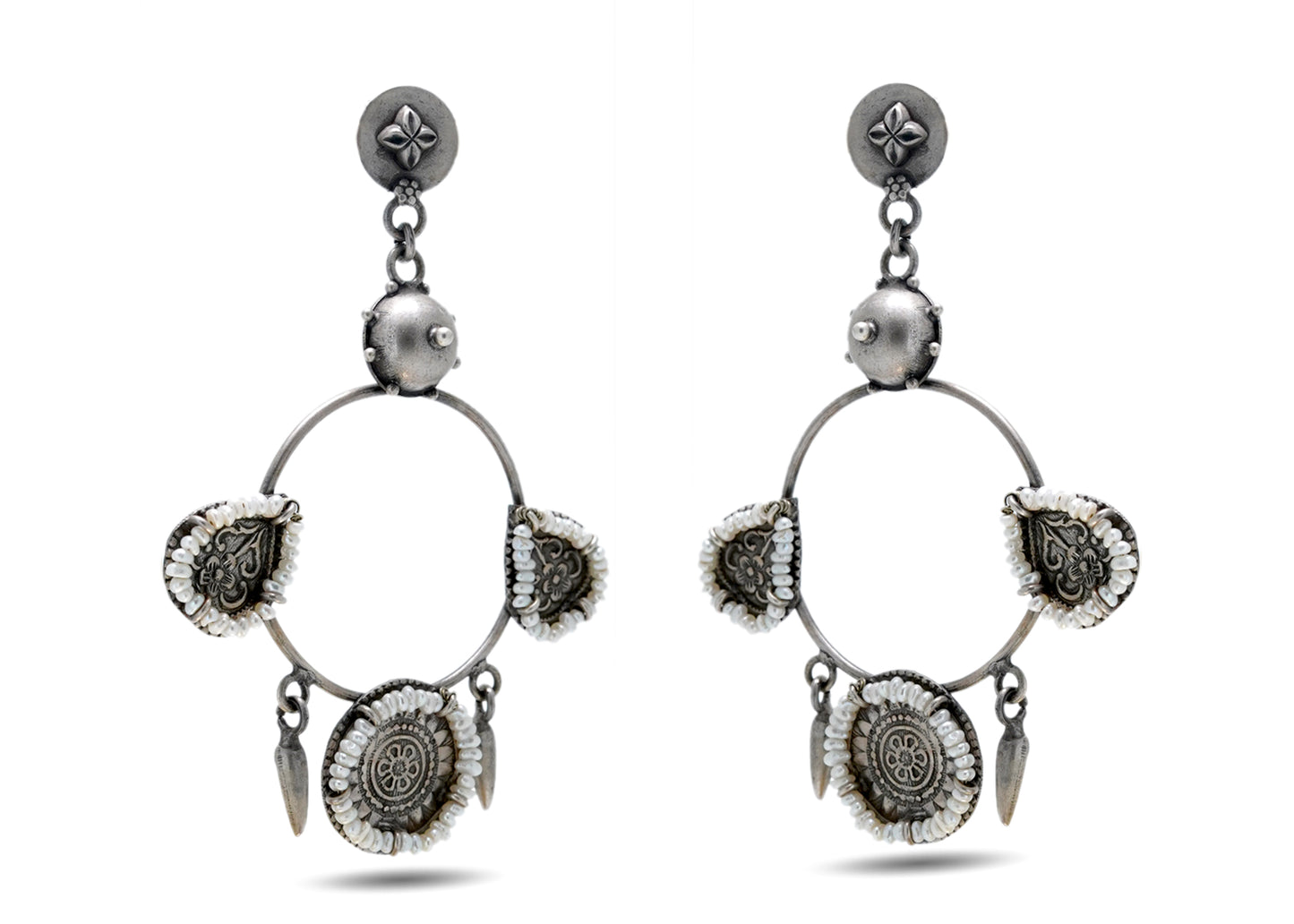 925 Silver Oxidized Long Earring image 1