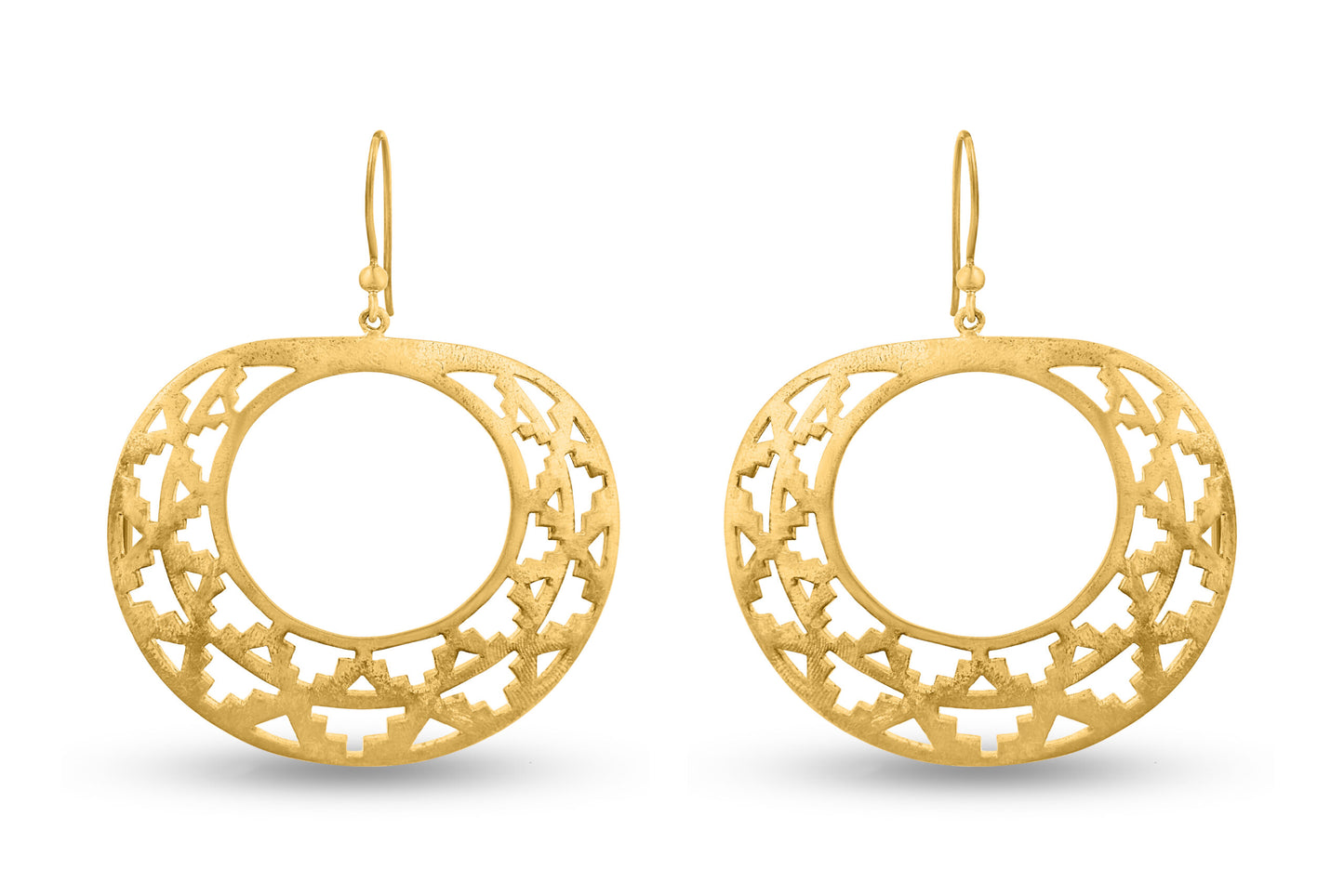 Ornamental Round Hoop Drop Earrings image 0