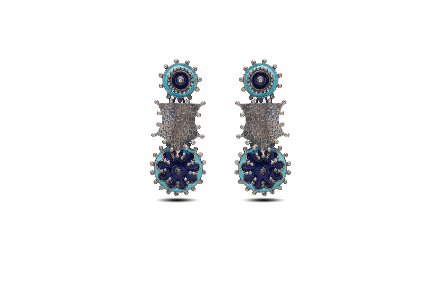 925 Silver Ocean Wave Enamel Earrings image 0