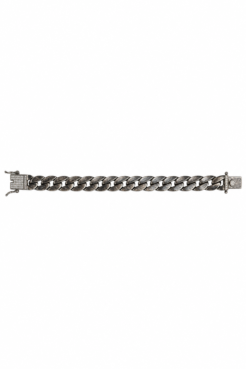 925 Silver Men's Antiqued Cuban Link Bracelet